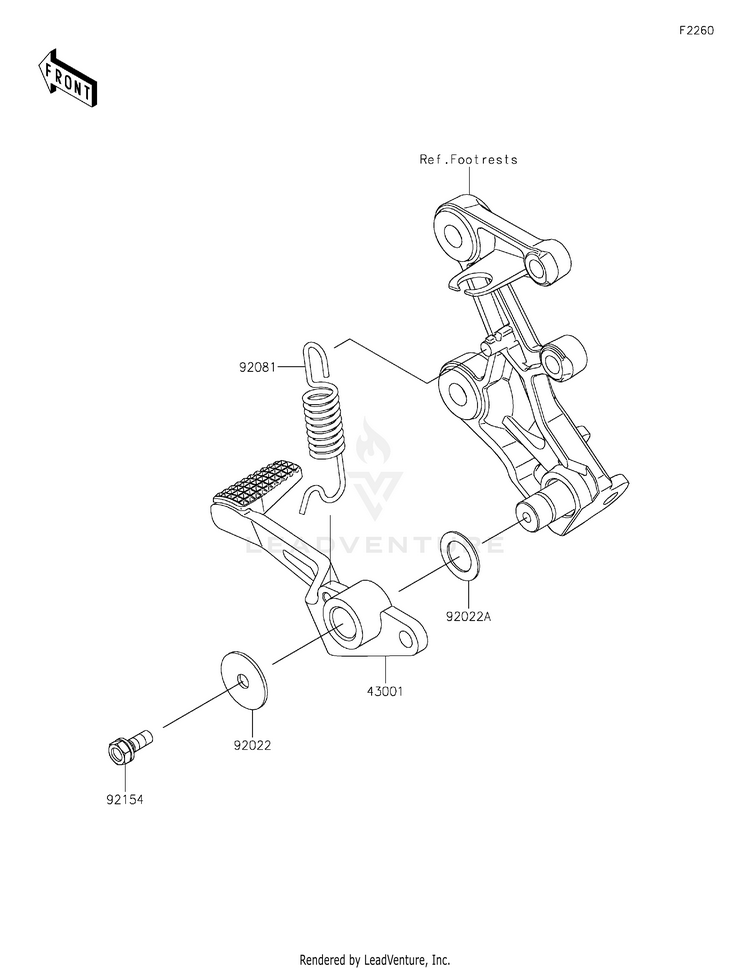 Brake Pedal/Torque Link EX400GPFBL Ninja 400 ABS (2023) Schematic