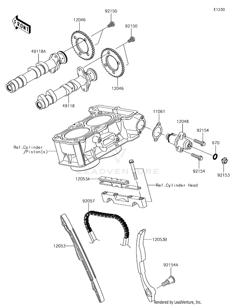 Camshaft(S)/Tensioner Schematic