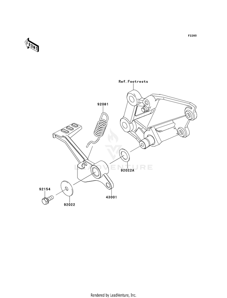 Brake Pedal/Torque Link EX300BEF Ninja 300 ABS (2014) Schematic