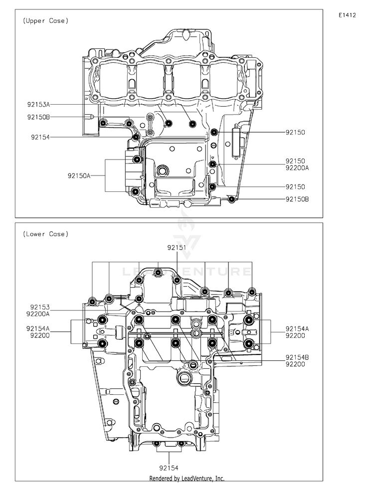 Crankcase Bolt Pattern Schematic
