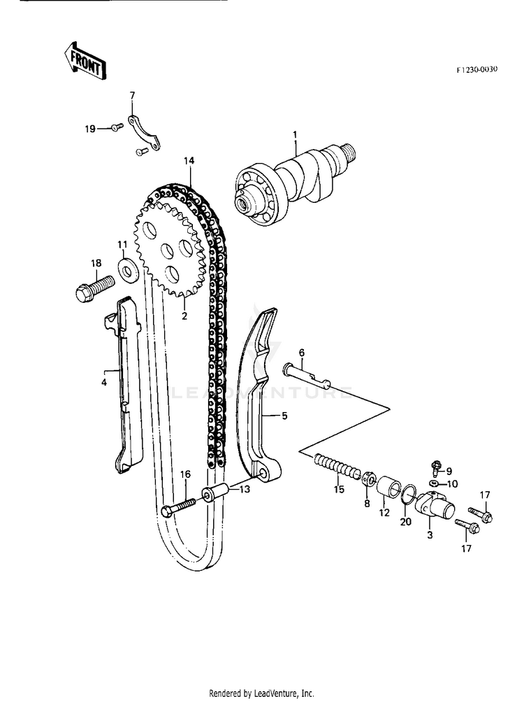 Camshaft/Chain/Tensioner Schematic