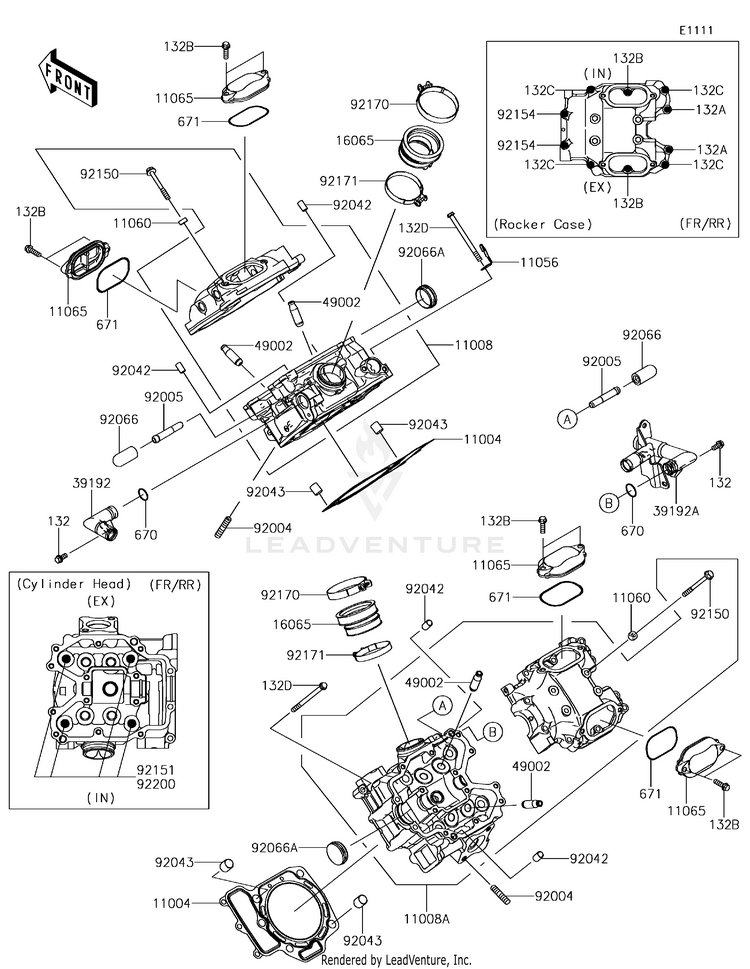 Cylinder Head KVF750HGF Brute Force 750 4x4i EPS Camo (2016) Schematic