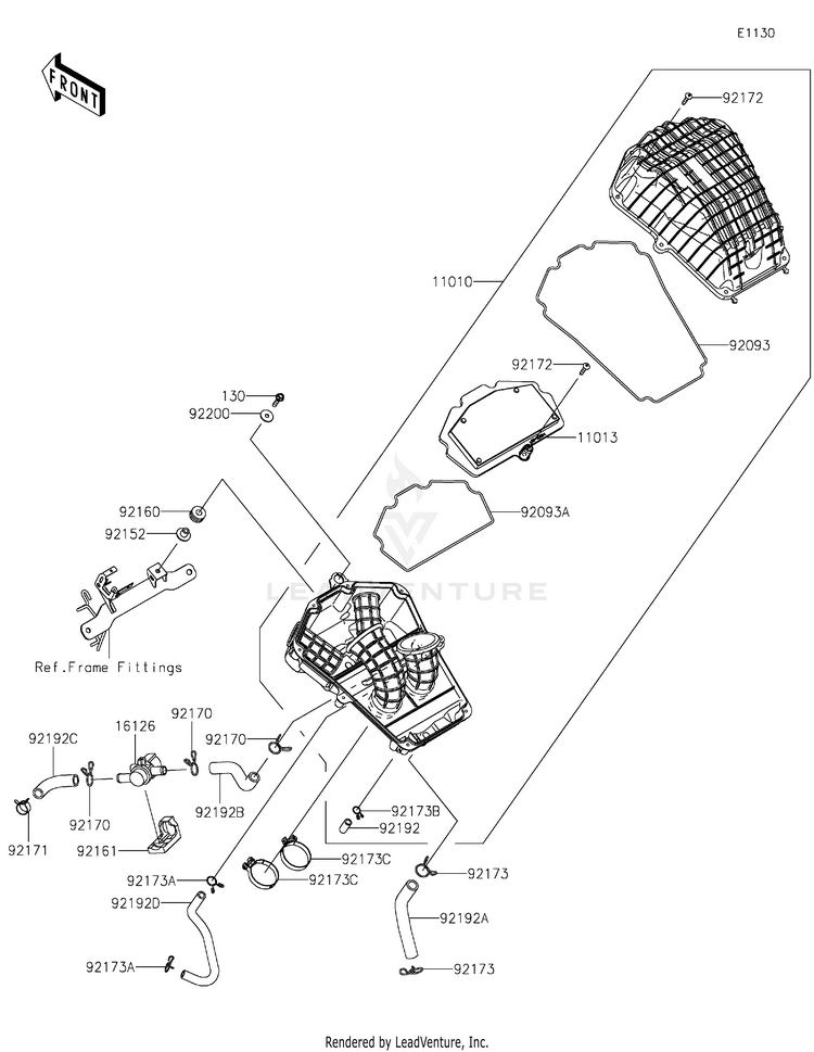 Air Cleaner EX400GPFBL Ninja 400 ABS (2023) Schematic