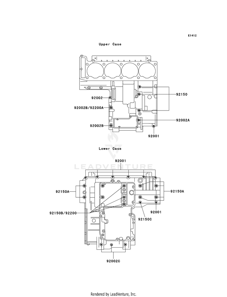Crankcase Bolt Pattern Schematic