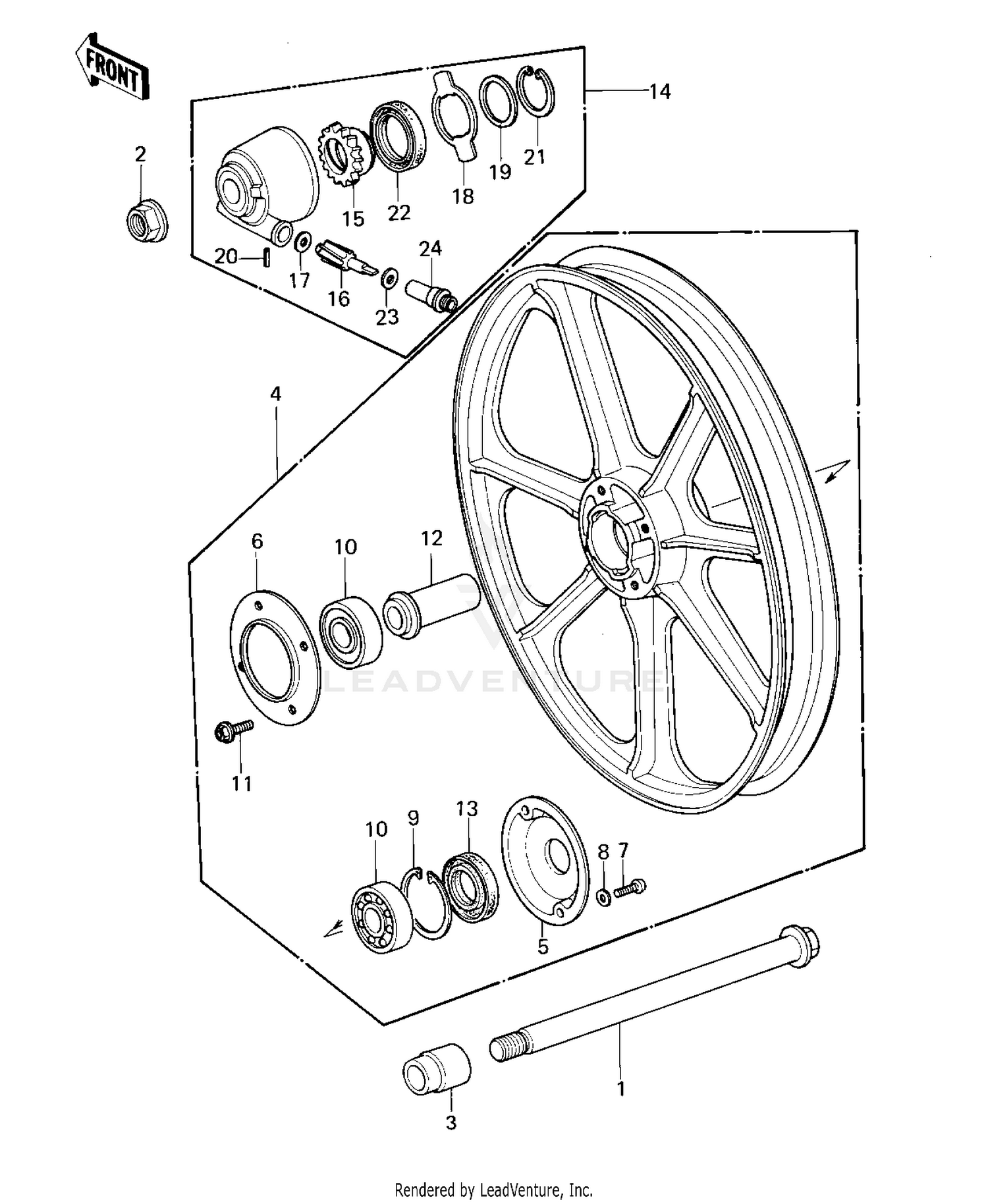 FRONT WHEEL/HUB ('80 D1)