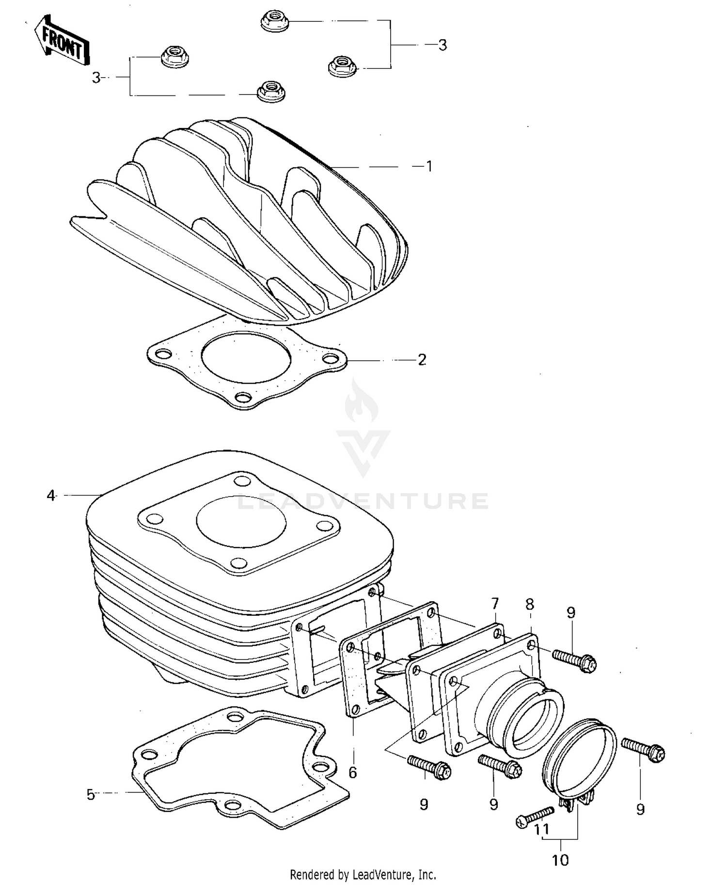 CYLINDER HEAD/CYLINDER/REED VALVE