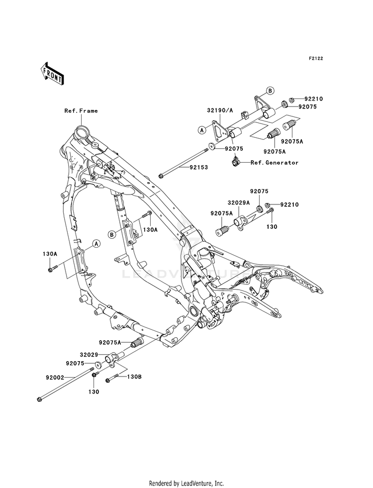 Engine Mount VN1600D8F Vulcan 1600 Nomad (2008) Schematic