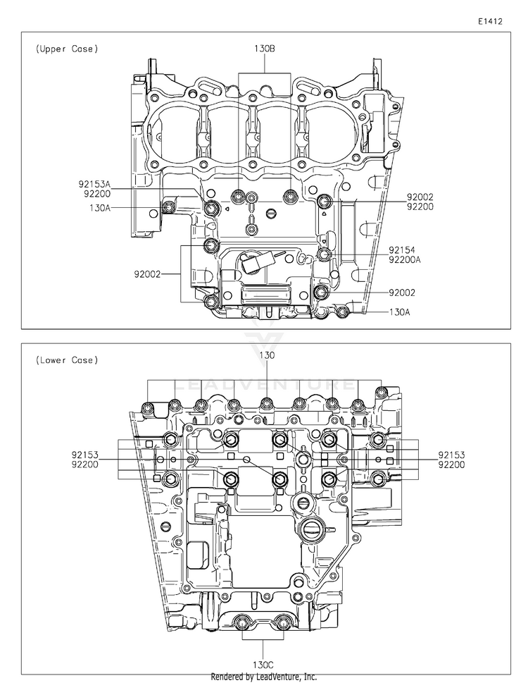 Crankcase Bolt Pattern Schematic