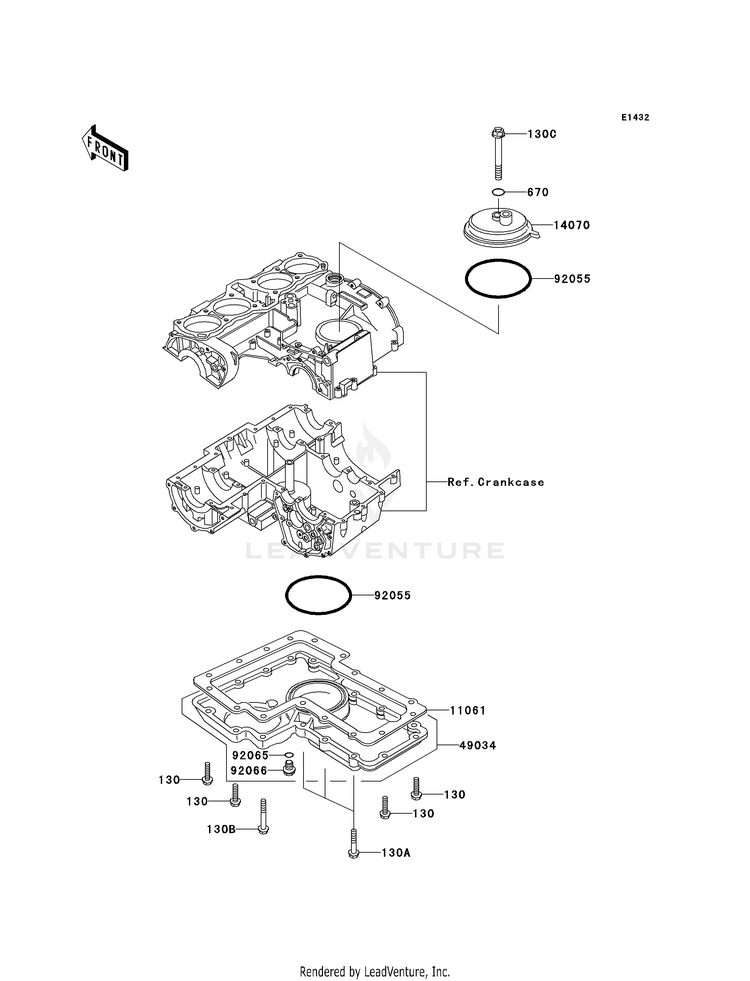 Breather Cover/Oil Pan Schematic