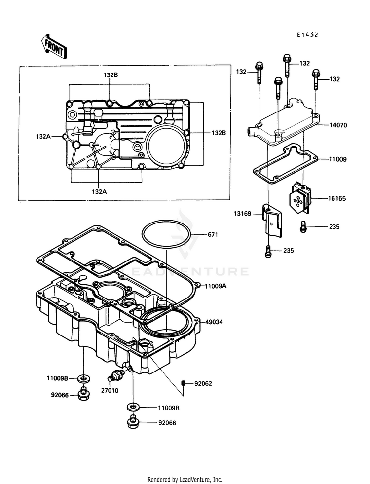 Breather Body/Oil Pan Schematic