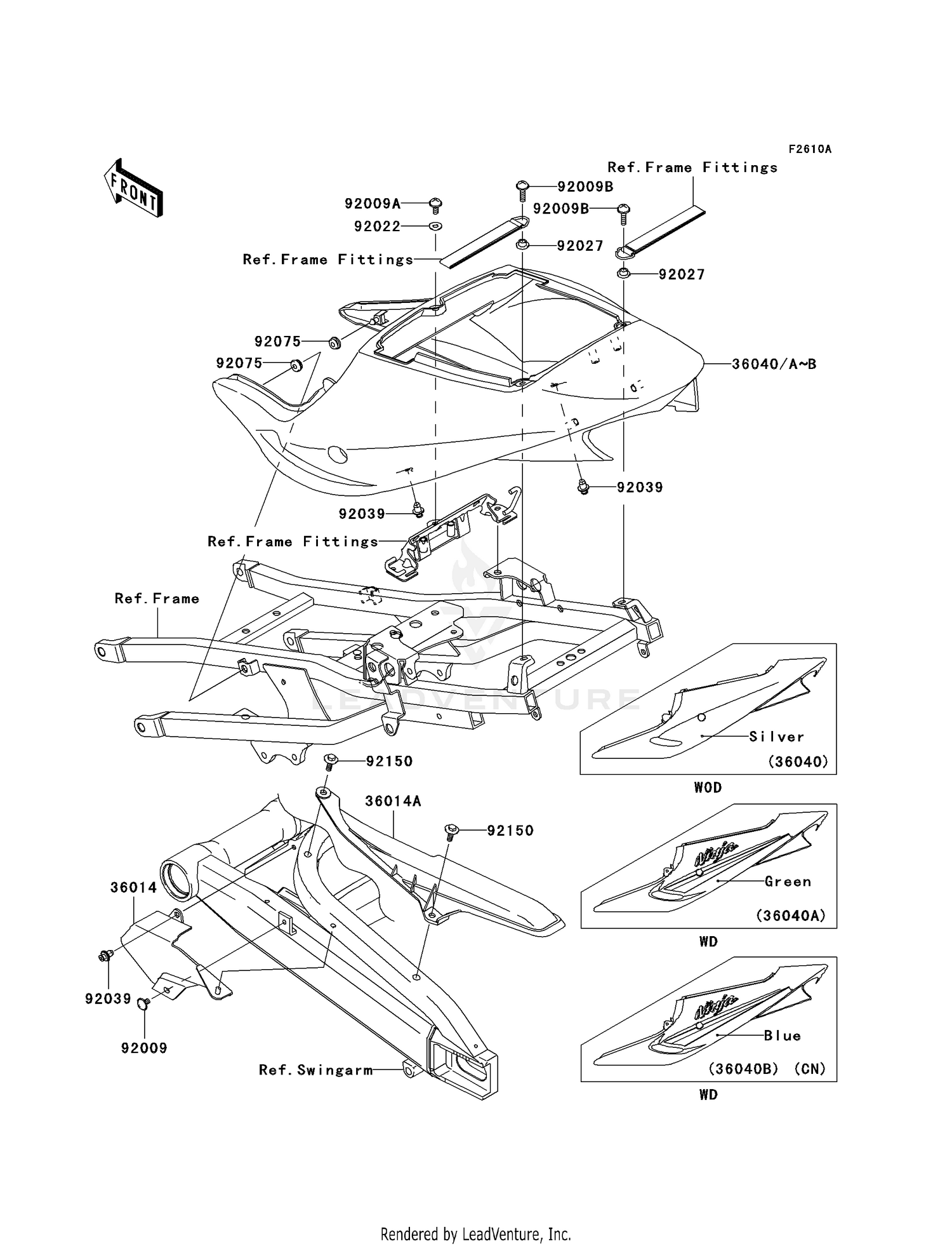 SIDE COVERS/CHAIN COVER (ZX900-F2)
