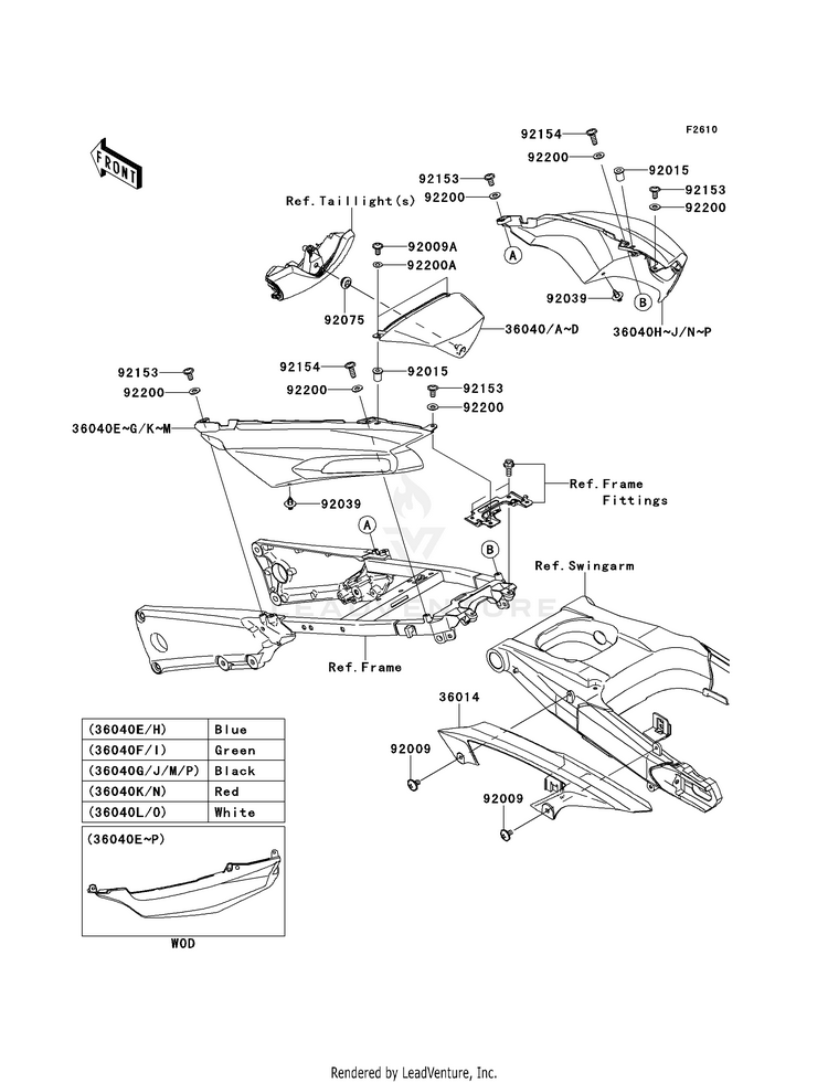 Side Covers/Chain Cover ZX1400EDF Ninja ZX-14R (2013) Schematic