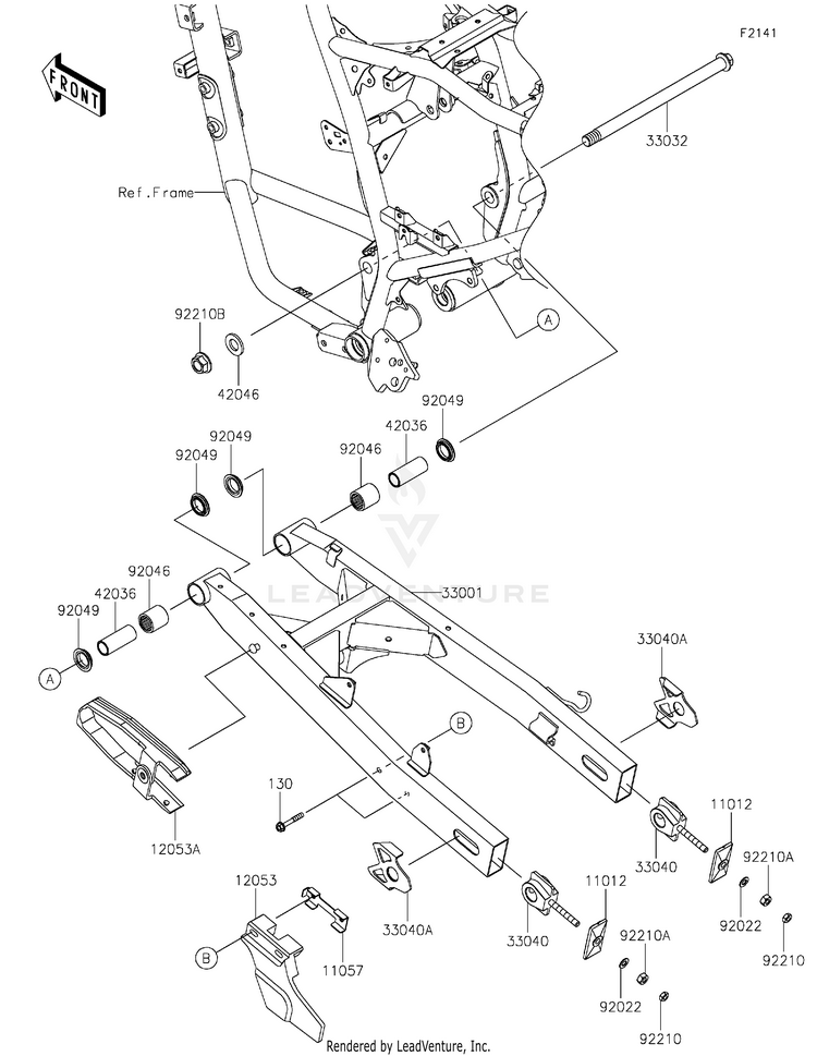 Swingarm KL650HNFAL KLR650 Adventure (2022) Schematic
