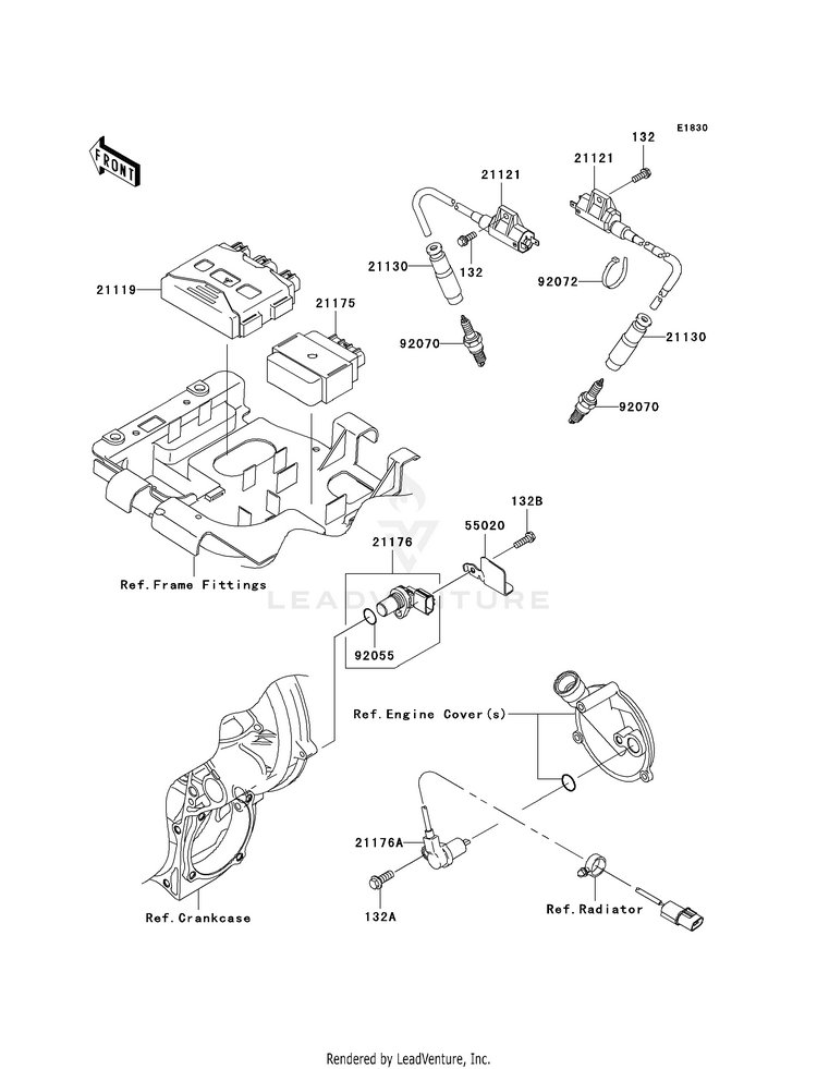 Ignition System KVF650H8F Brute Force 650 4x4i (2008) Schematic