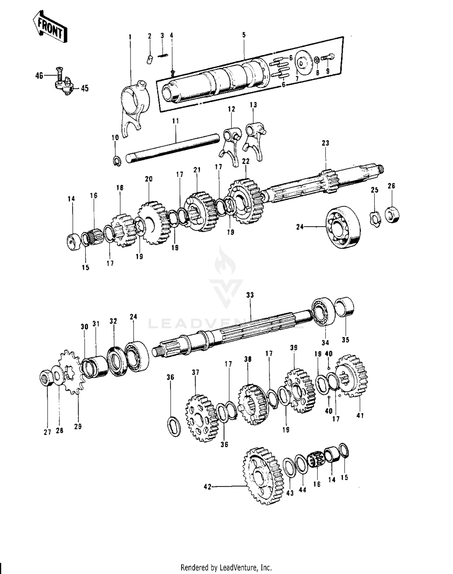 TRANSMISSION/CHANGE DRUM ('74-'75 S3/S3-
