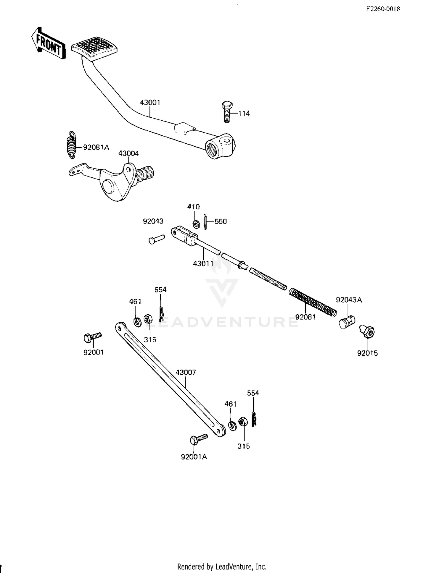 BRAKE PEDAL/TORQUE LINK ('83 H3)