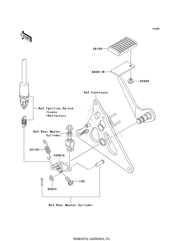 Brake Pedal/Torque Link VN1600B8F Vulcan 1600 Mean Streak (2008) Schematic