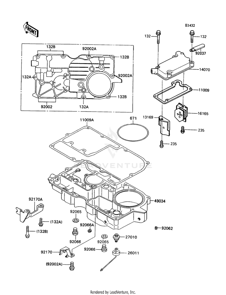 Breather Body/Oil Pan Schematic