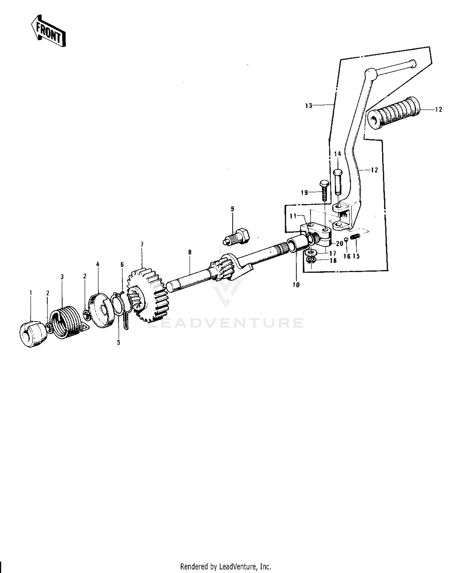 KICKSTARTER MECHANISM ('74-'75 S3/S3-A)
