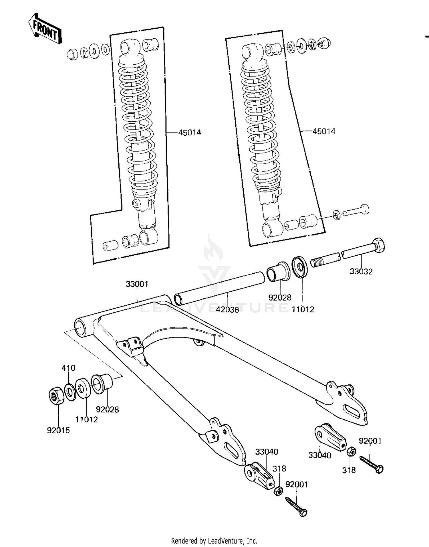 SWING ARM/SHOCK ABSORBERS ('81 D2)