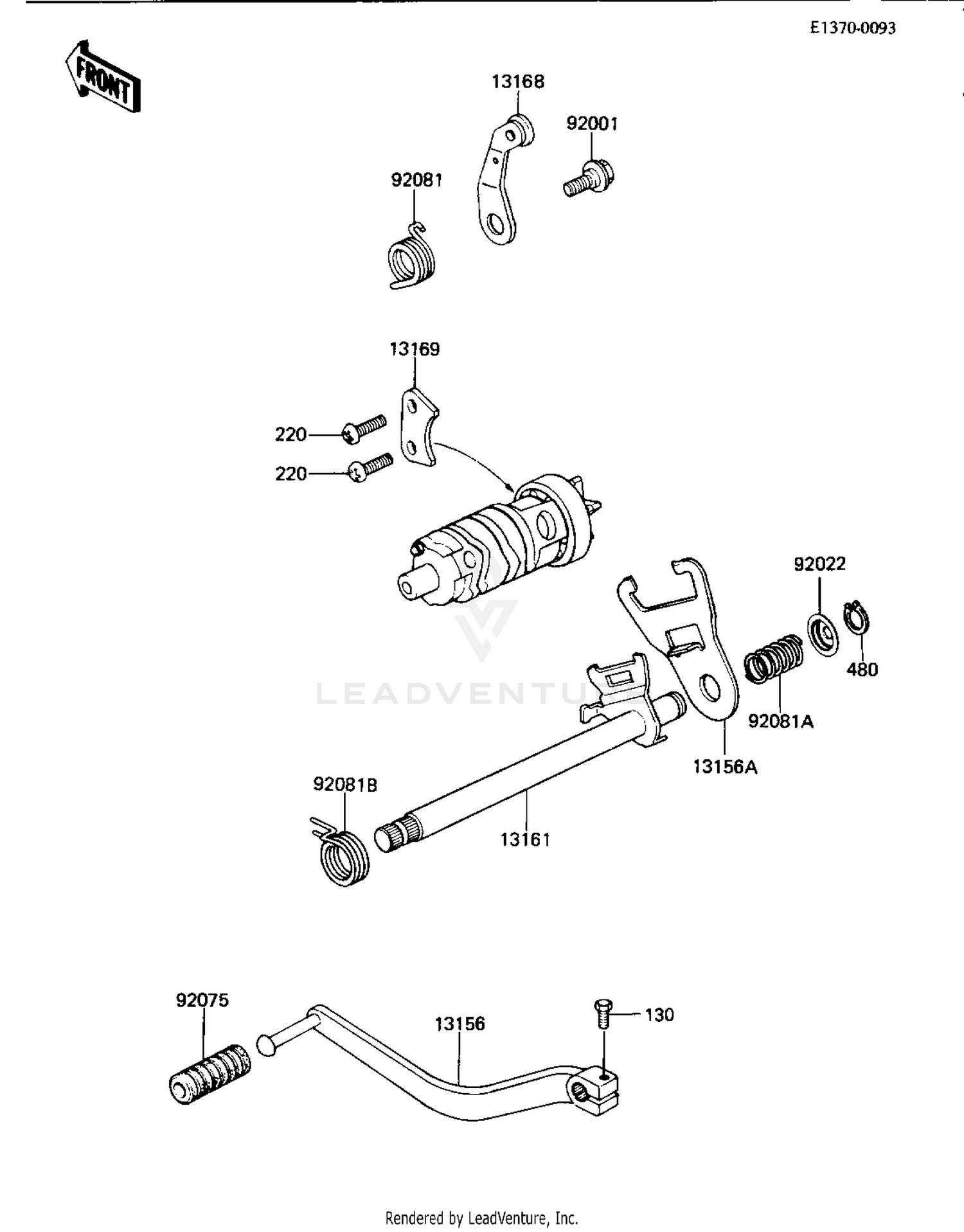 GEAR CHANGE MECHANISM ('84 KLT200-C2)