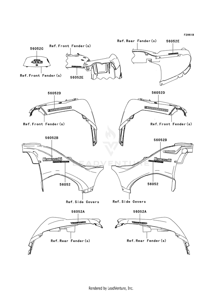 Decals (B7fa) KVF750B7FA Brute Force 750 4x4i (2007) Schematic