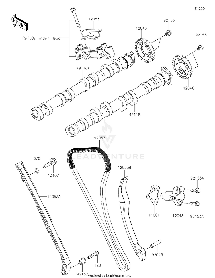 Camshaft(S)/Tensioner Schematic