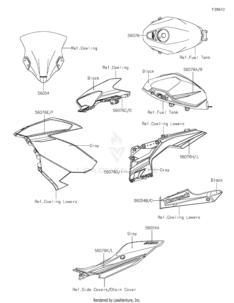 Decals(Black)(Hlfb) EX400HLFB Ninja 400 (2020) Schematic