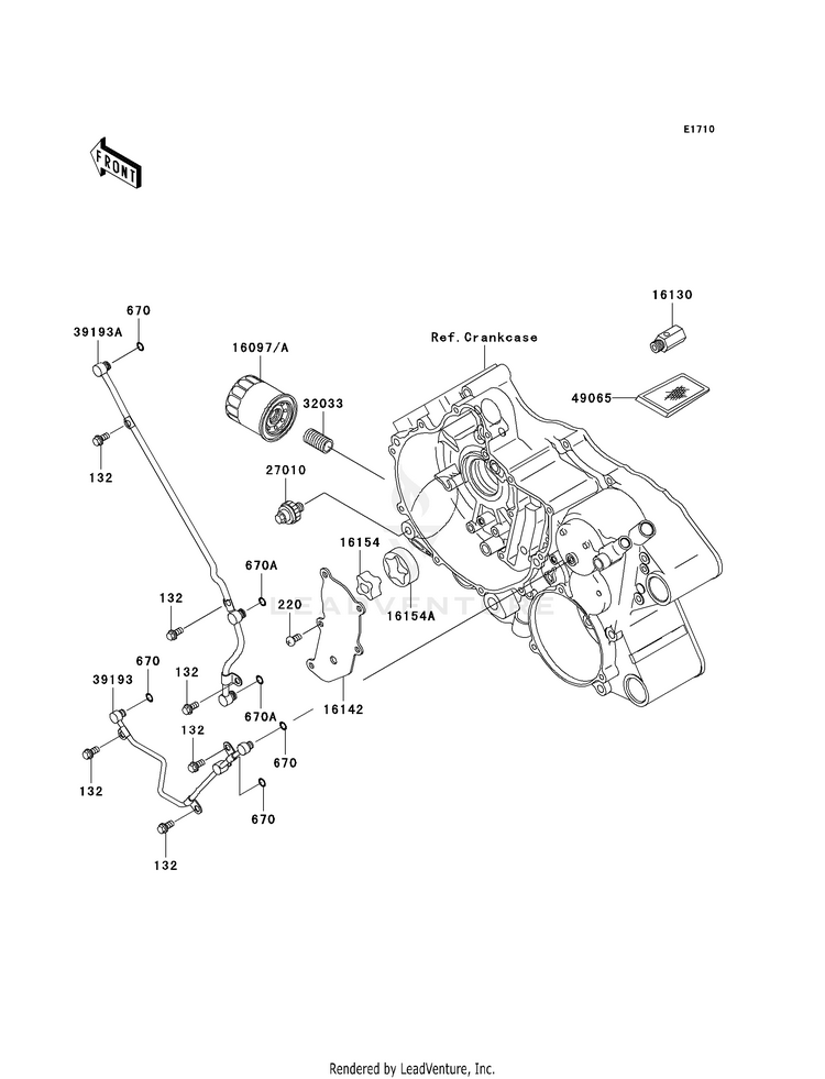 Oil Pump/Oil Filter KVF360AAF Prairie 360 4X4 (2010) Schematic