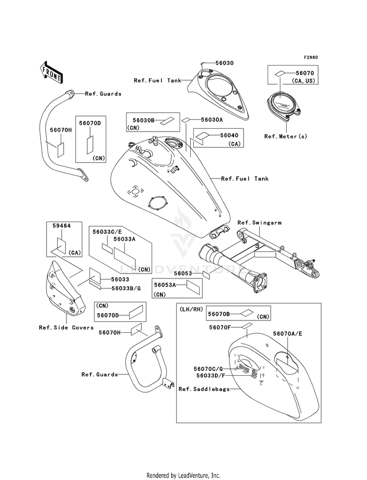 Labels VN1600D8F Vulcan 1600 Nomad (2008) Schematic