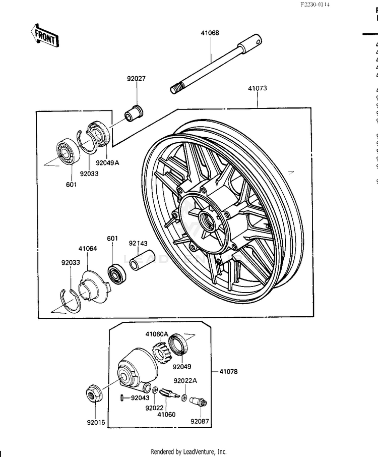 Front Wheel/Hub Schematic