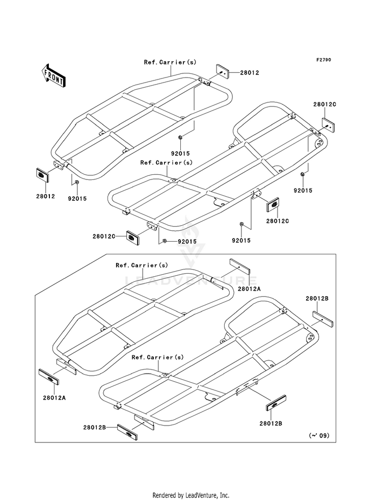 Reflectors (Cn) KVF750D8F Brute Force 750 4x4i (2008) Schematic