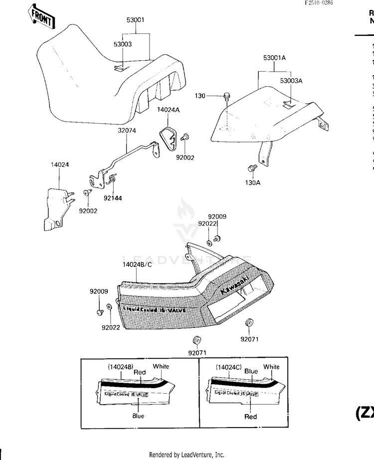 Seat/Seat Cover (Zx600-A2) Schematic