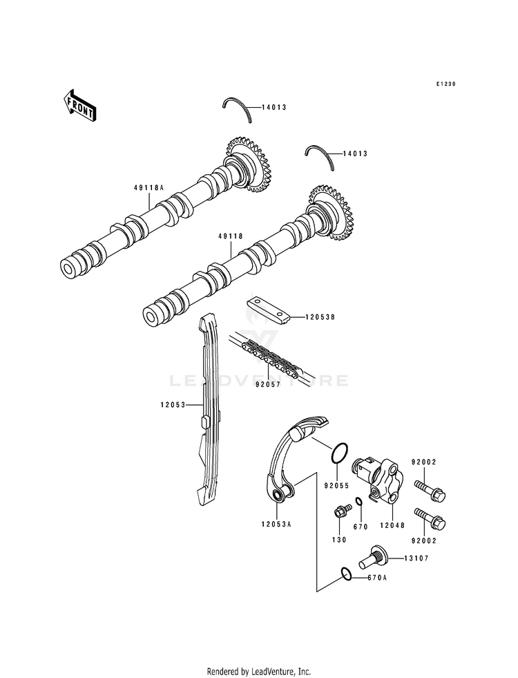 Camshaft/Tensioner Schematic