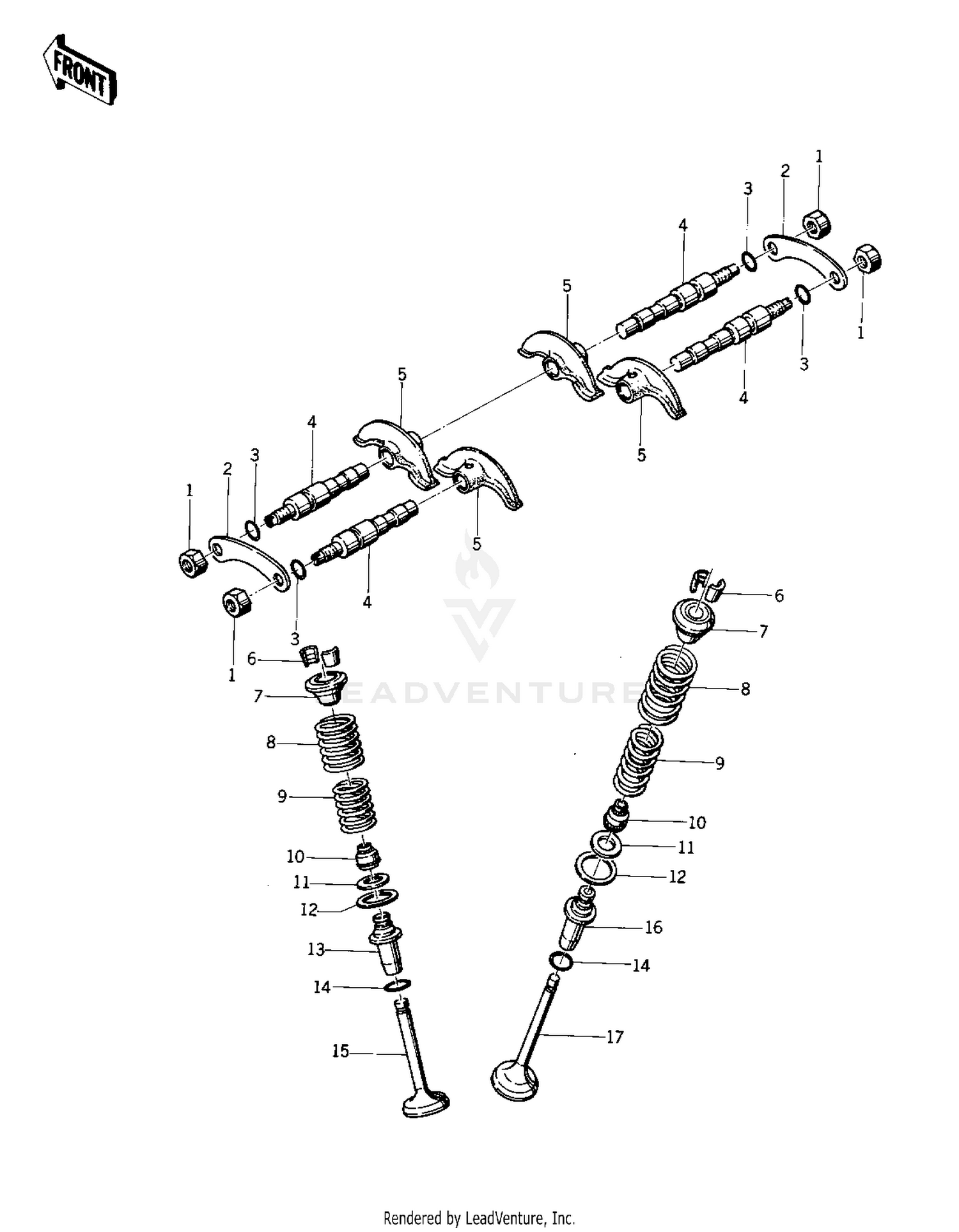 ROCKER ARMS/VALVES ('75 S)