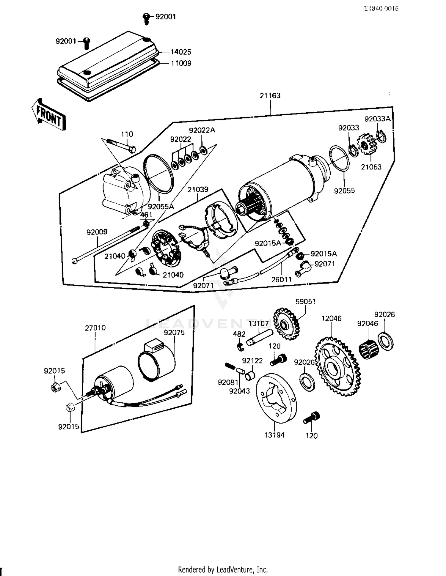 STARTER MOTOR/STARTER CLUTCH ('83 H3)