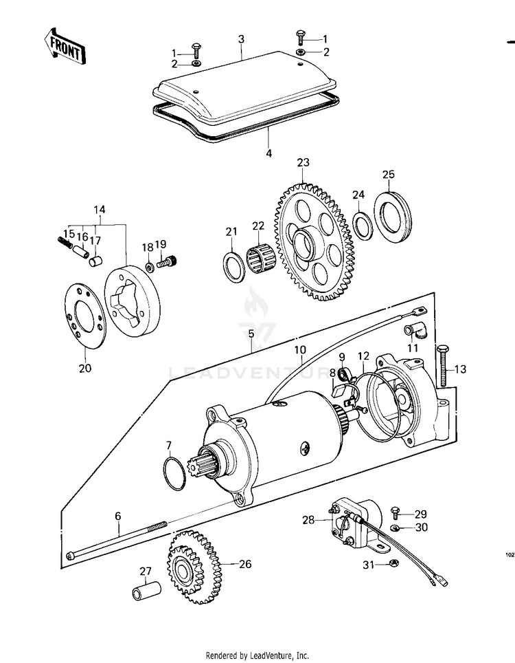 Starter Motor/Starter Clutch ('79-'81 C2 Schematic