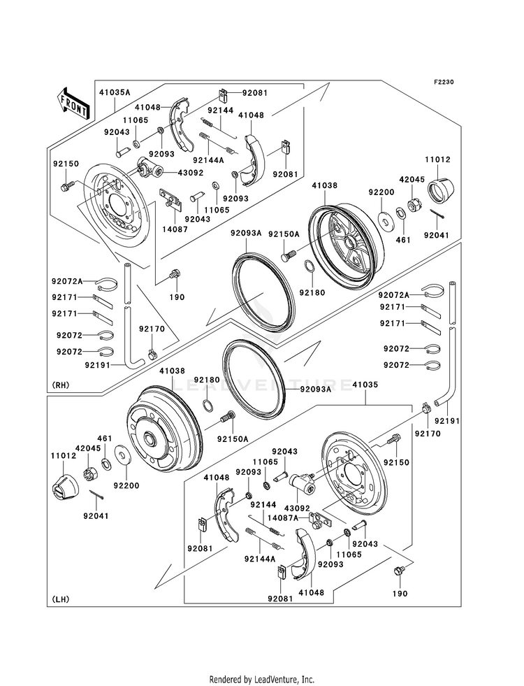 Front Hubs/Brakes Schematic