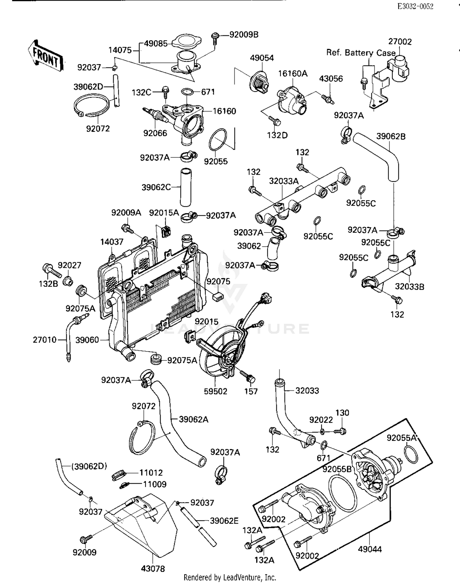 RADIATOR/FAN/WATER PUMP (E/NO. 003102-)