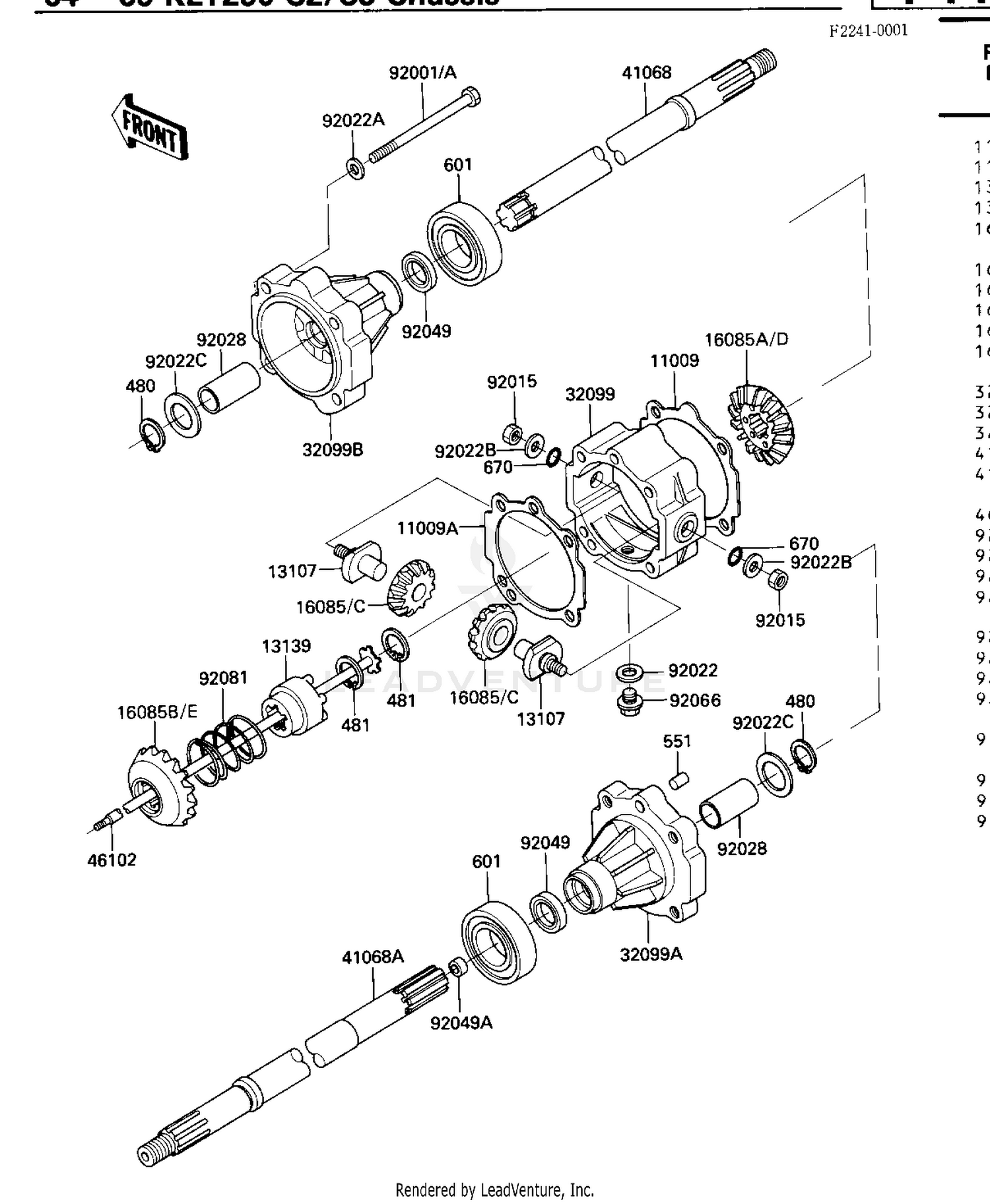 REAR AXLE ('84-'85 C2/C3)