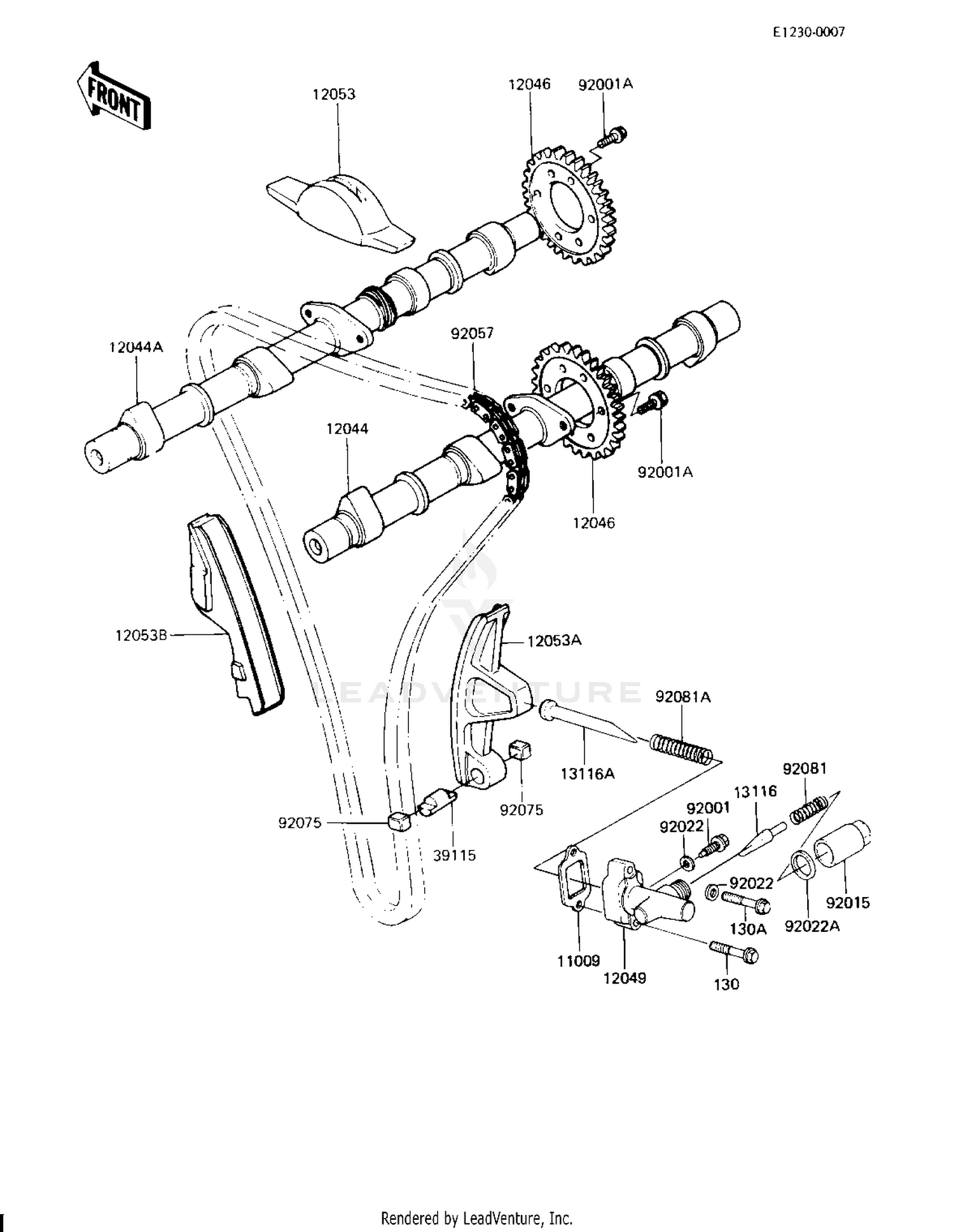 CAMSHAFTS/CHAIN/TENSIONER ('83 H3)