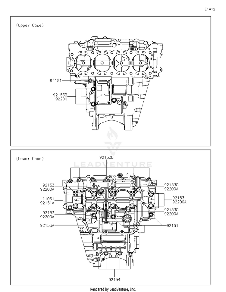 Crankcase Bolt Pattern Schematic