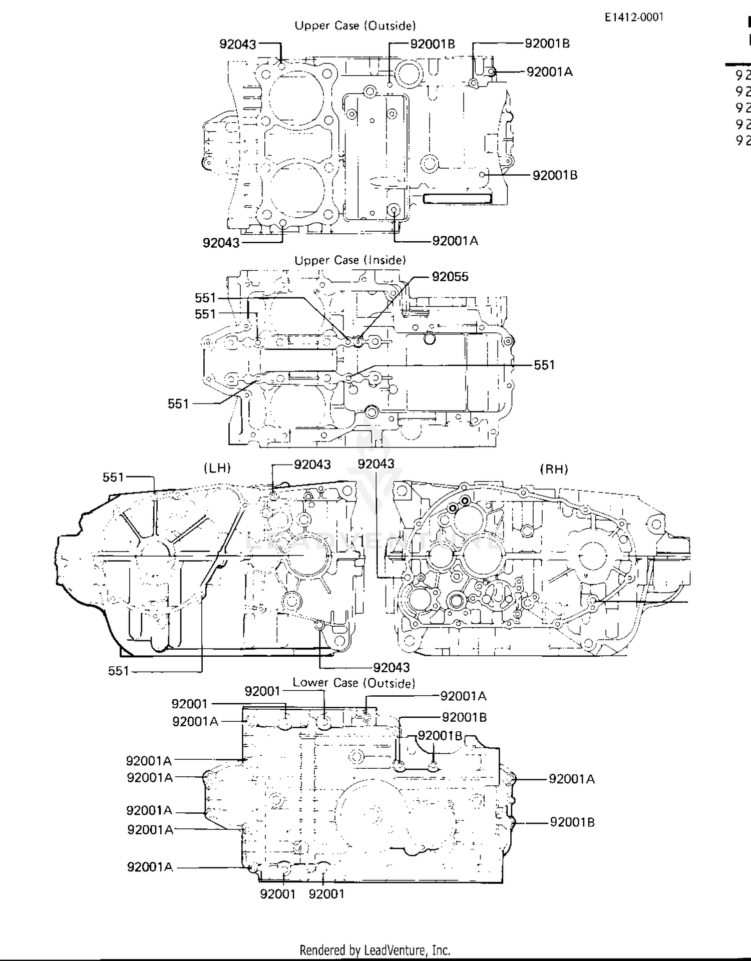 CRANKCASE BOLT & STUD PATTERN ('81 B2)