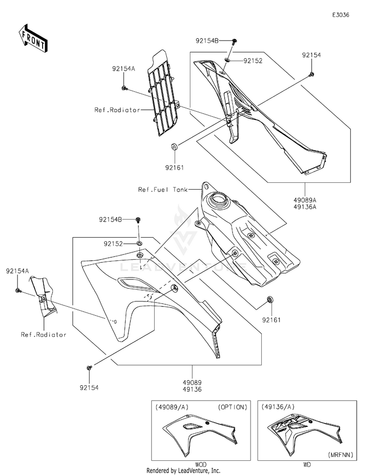 Engine Shrouds KX450MRFAN KX450 50th Anniversary Edition (2024) Schematic