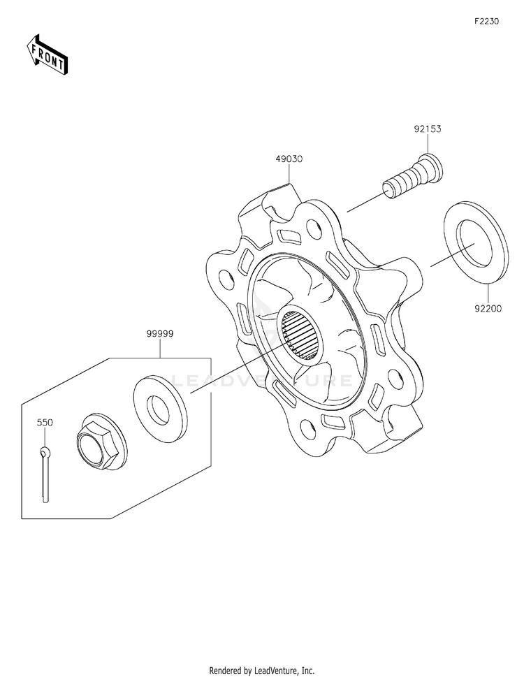 Front Hubs/Brakes Schematic