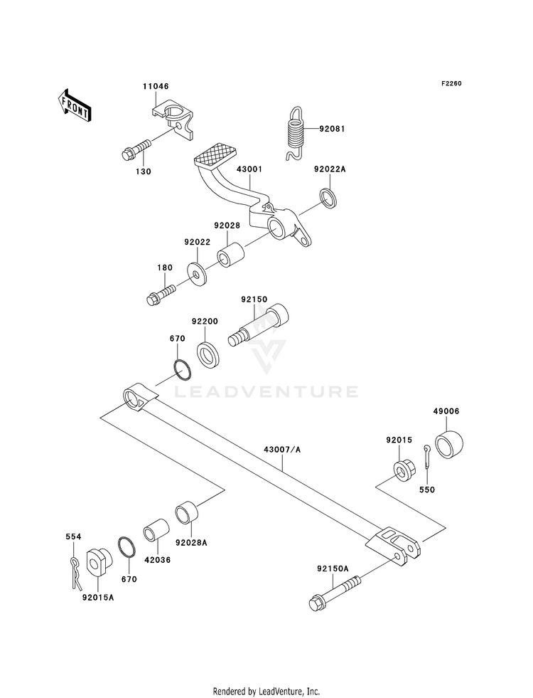 Brake Pedal/Torque Link Schematic