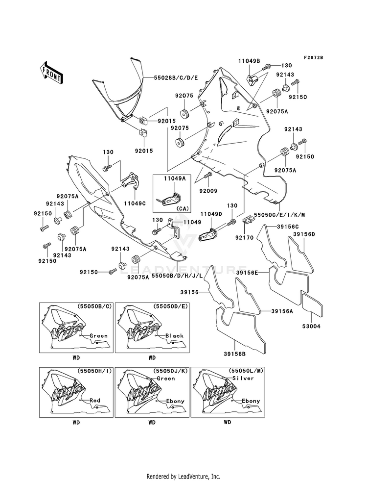Cowling Lowers (Zx750-P3/P4) Schematic