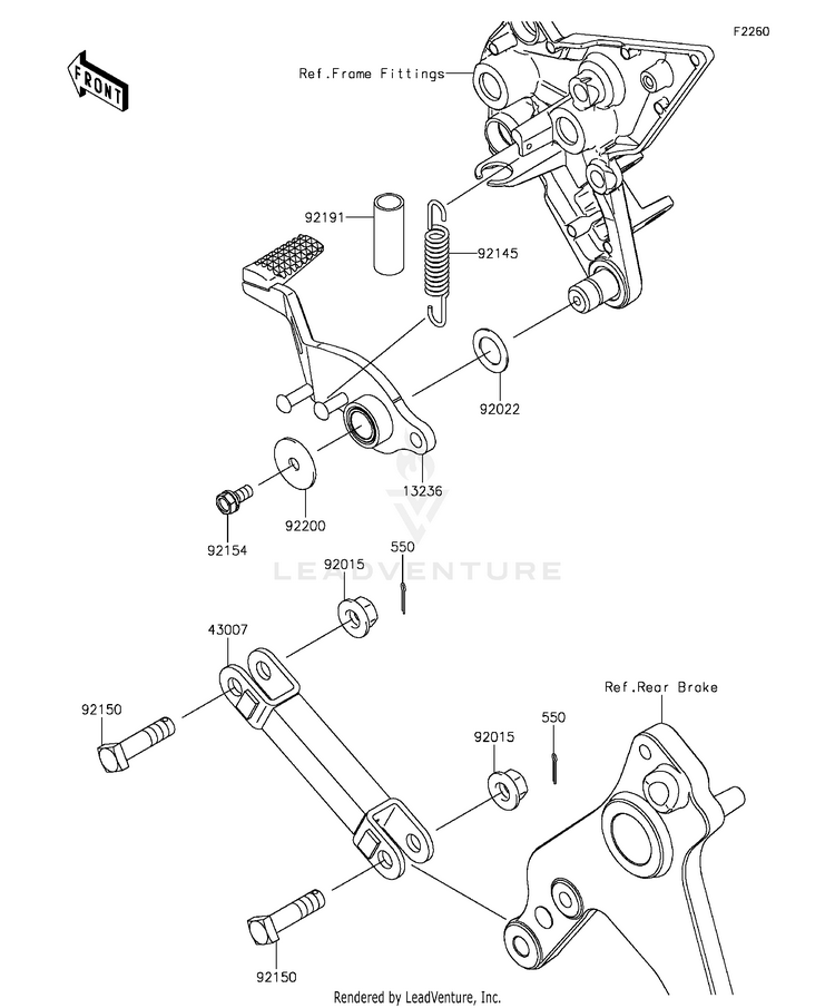 Brake Pedal/Torque Link Schematic