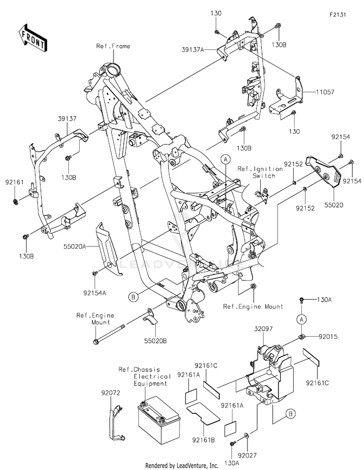 Frame Fittings KL650HNFAL KLR650 Adventure (2022) Schematic