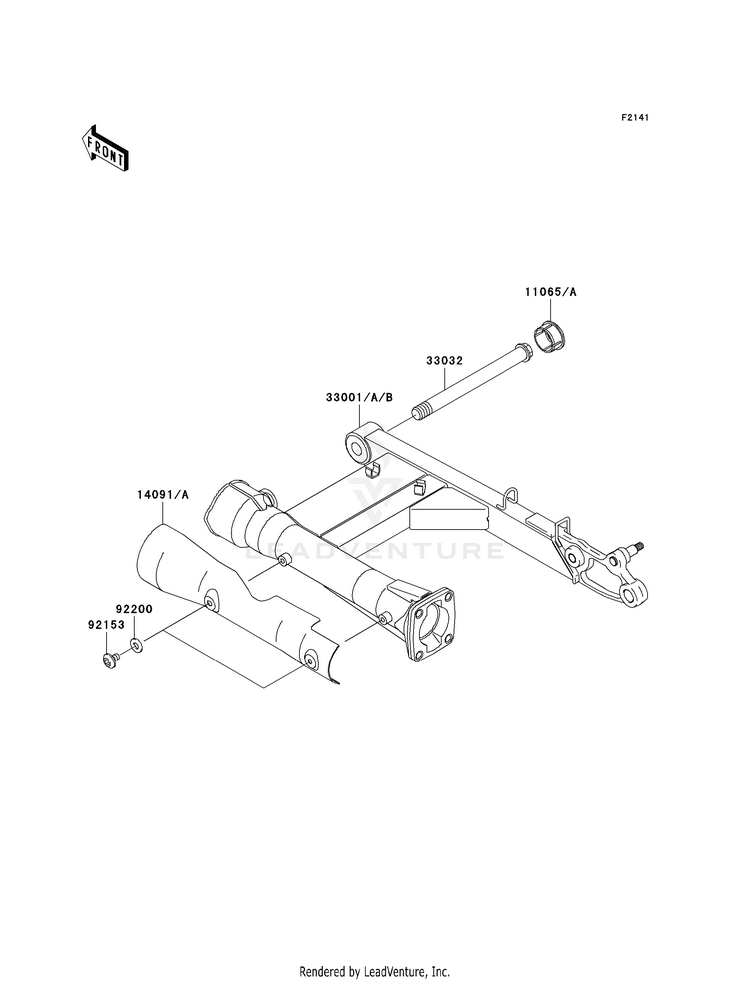 Swingarm VN1600B8F Vulcan 1600 Mean Streak (2008) Schematic